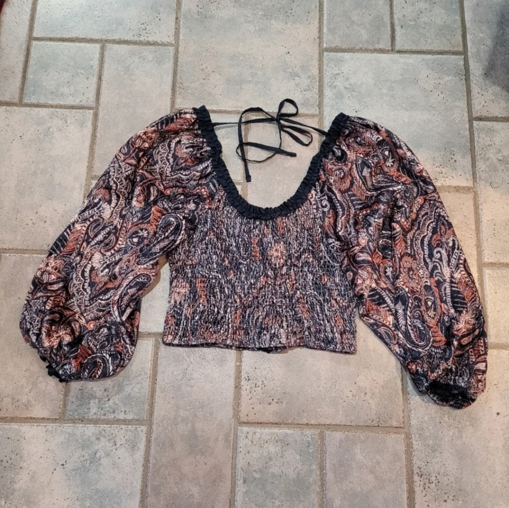 NWT Free People Velvet Blouse NWT sz L